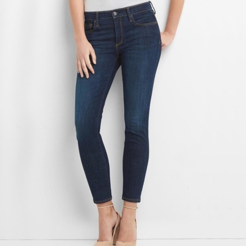 Gap Jeans Womens 28 Denim True Skinny Ankle Dark Indigo